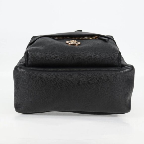 VERSACE Backpack Leather Black Gold Auth 118813M - Picture 8 of 15